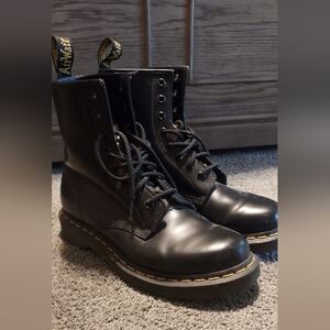 Dr. Martens Black Leather Heeled Boots
